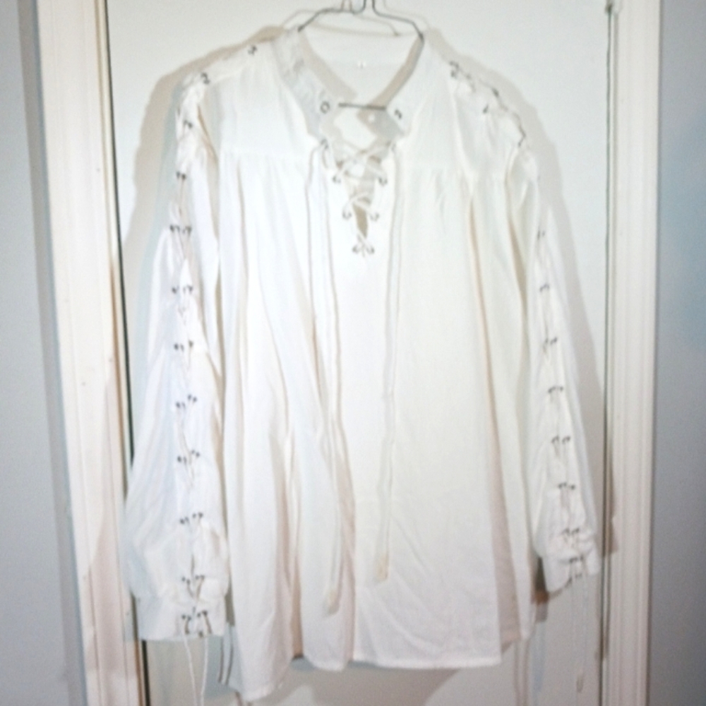 Lace Up Peasant Style Top